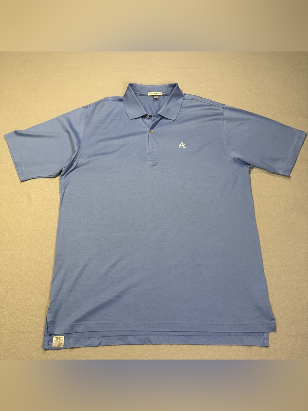Peter Millar Men's XL Blue Polo Shirt Short Sleeve Cotton Golf Casual Logo